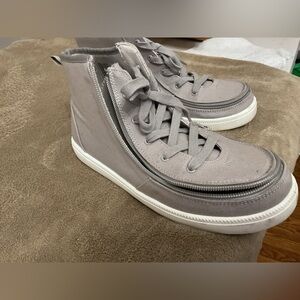 Kids' Gray High-Top Sneakers with Side Zipper